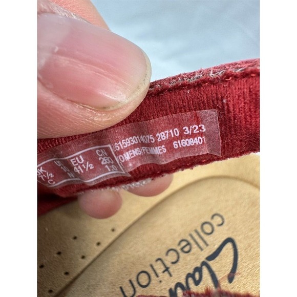 Clarks Women's Laurieann Kay Red Leather T-Strap‎ Slingback Sandals 8.5 - Picture 10 of 12